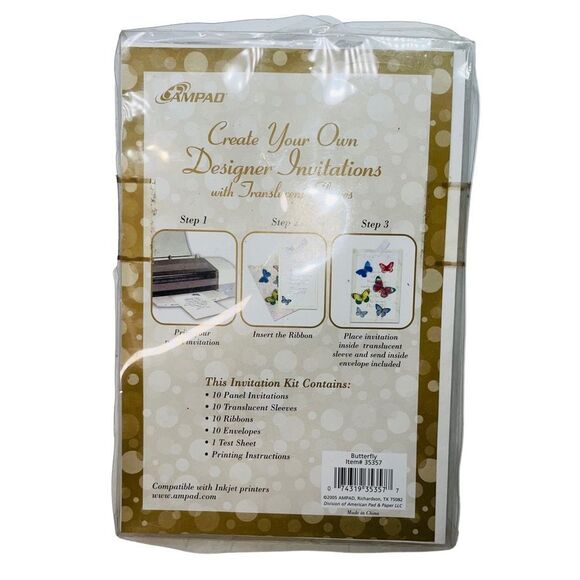 10/$25🦋 Ampad 10-Pack Butterfly Create Your Own Designer Invitations Kit - Picture 2 of 13